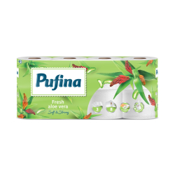 ТОАЛЕТНА ХАРТИЯ PUFINA FRESH ALOE VERA 8 БР, 3-ПЛ