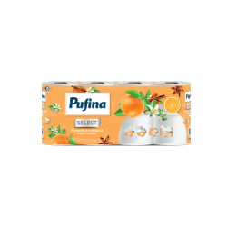 ТОАЛЕТНА ХАРТИЯ PUFINA ORANGE & CINNAMON 8 БР, 4-ПЛ